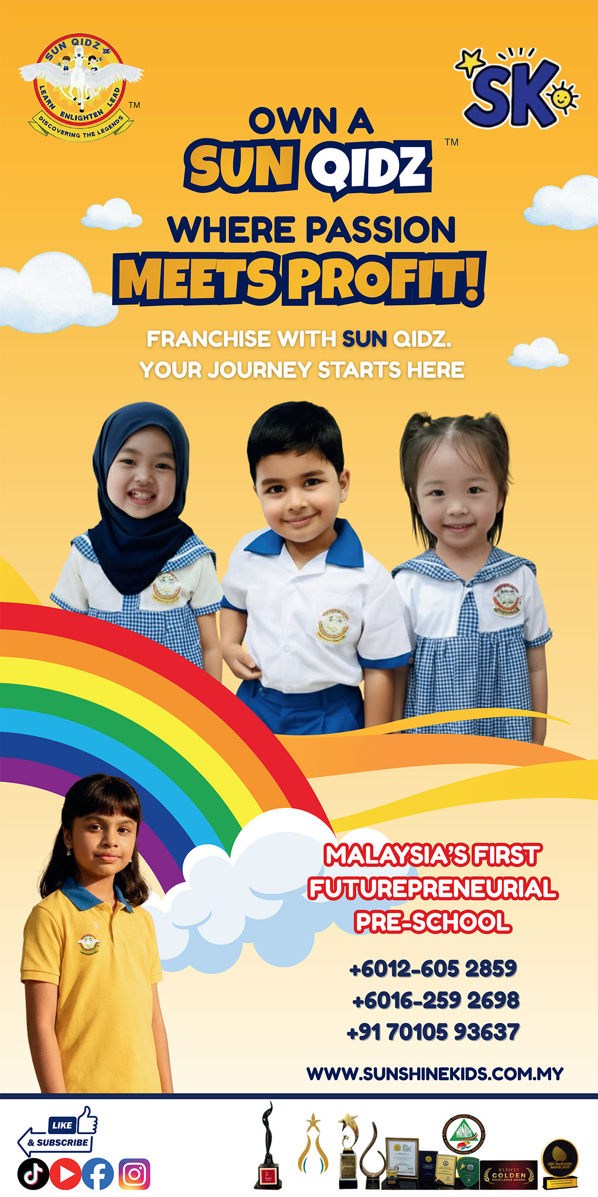 Sun Qidz own a branch franchise poster